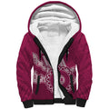 Custom QLD Maroons Rugby Sherpa Hoodie Aussie Aboriginal Mix Polynesian Pattern