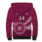 Custom QLD Maroons Rugby Sherpa Hoodie Aussie Aboriginal Mix Polynesian Pattern