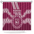 Custom QLD Maroons Rugby Shower Curtain Aussie Aboriginal Mix Polynesian Pattern