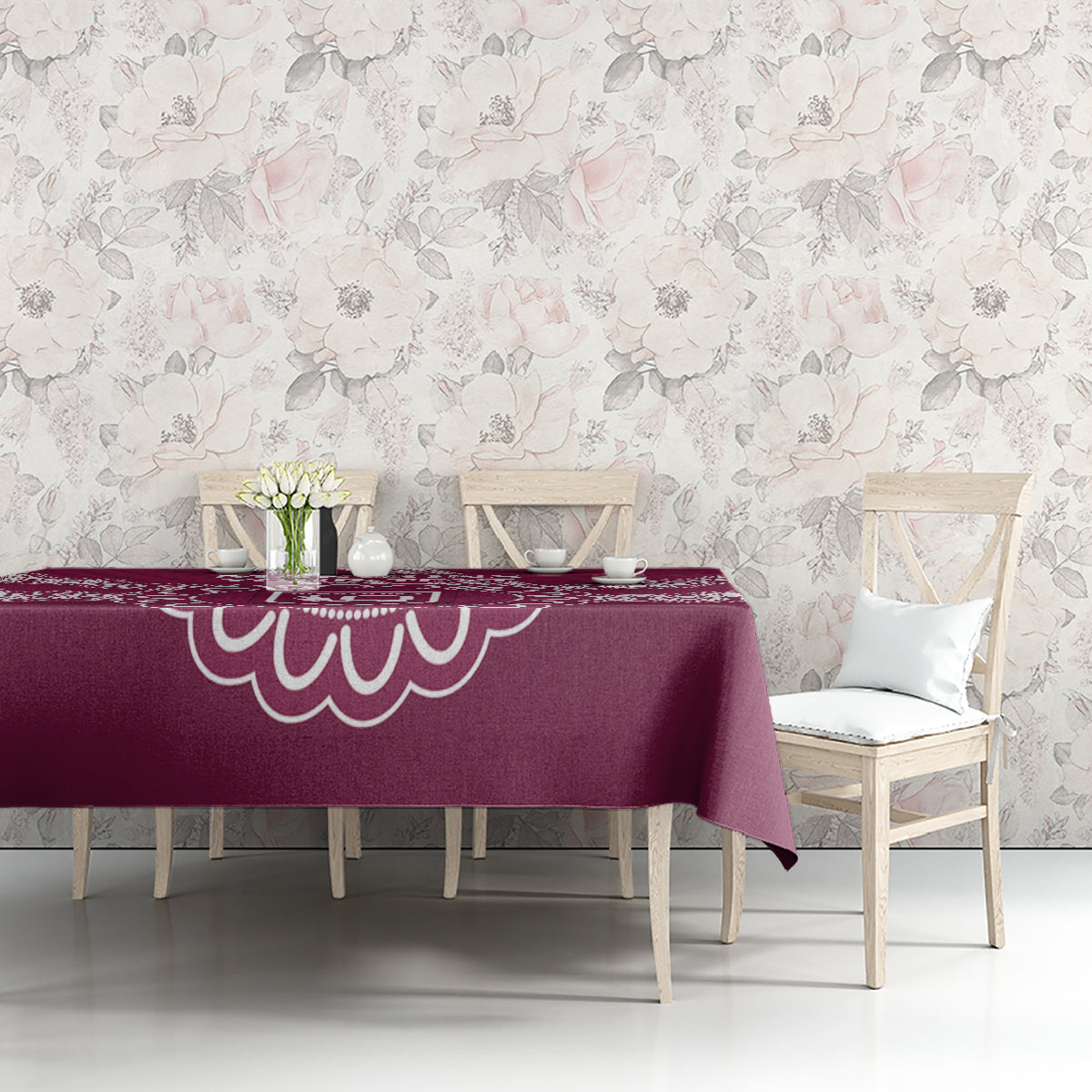 Custom QLD Maroons Rugby Tablecloth Aussie Aboriginal Mix Polynesian Pattern