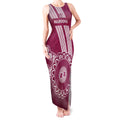 Custom QLD Maroons Rugby Tank Maxi Dress Aussie Aboriginal Mix Polynesian Pattern