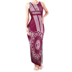 Custom QLD Maroons Rugby Tank Maxi Dress Aussie Aboriginal Mix Polynesian Pattern