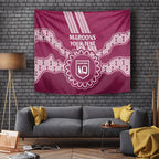 Custom QLD Maroons Rugby Tapestry Aussie Aboriginal Mix Polynesian Pattern