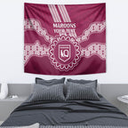 Custom QLD Maroons Rugby Tapestry Aussie Aboriginal Mix Polynesian Pattern