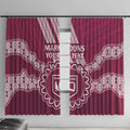 Custom QLD Maroons Rugby Window Curtain Aussie Aboriginal Mix Polynesian Pattern