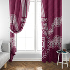 Custom QLD Maroons Rugby Window Curtain Aussie Aboriginal Mix Polynesian Pattern