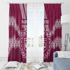 Custom QLD Maroons Rugby Window Curtain Aussie Aboriginal Mix Polynesian Pattern