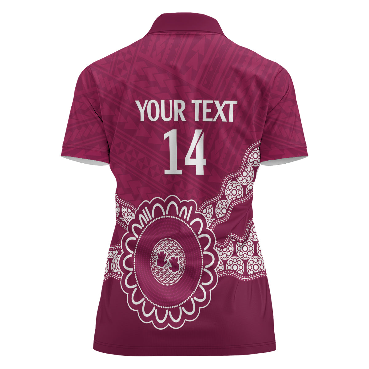 Custom QLD Maroons Rugby Women Polo Shirt Aussie Aboriginal Mix Polynesian Pattern