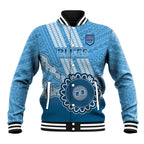 Custom NSW Blues Rugby Baseball Jacket Aussie Aboriginal Mix Polynesian Pattern