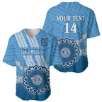 Custom NSW Blues Rugby Baseball Jersey Aussie Aboriginal Mix Polynesian Pattern