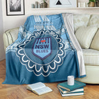 Custom NSW Blues Rugby Blanket Aussie Aboriginal Mix Polynesian Pattern
