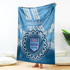 Custom NSW Blues Rugby Blanket Aussie Aboriginal Mix Polynesian Pattern