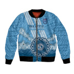 Custom NSW Blues Rugby Bomber Jacket Aussie Aboriginal Mix Polynesian Pattern