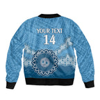 Custom NSW Blues Rugby Bomber Jacket Aussie Aboriginal Mix Polynesian Pattern