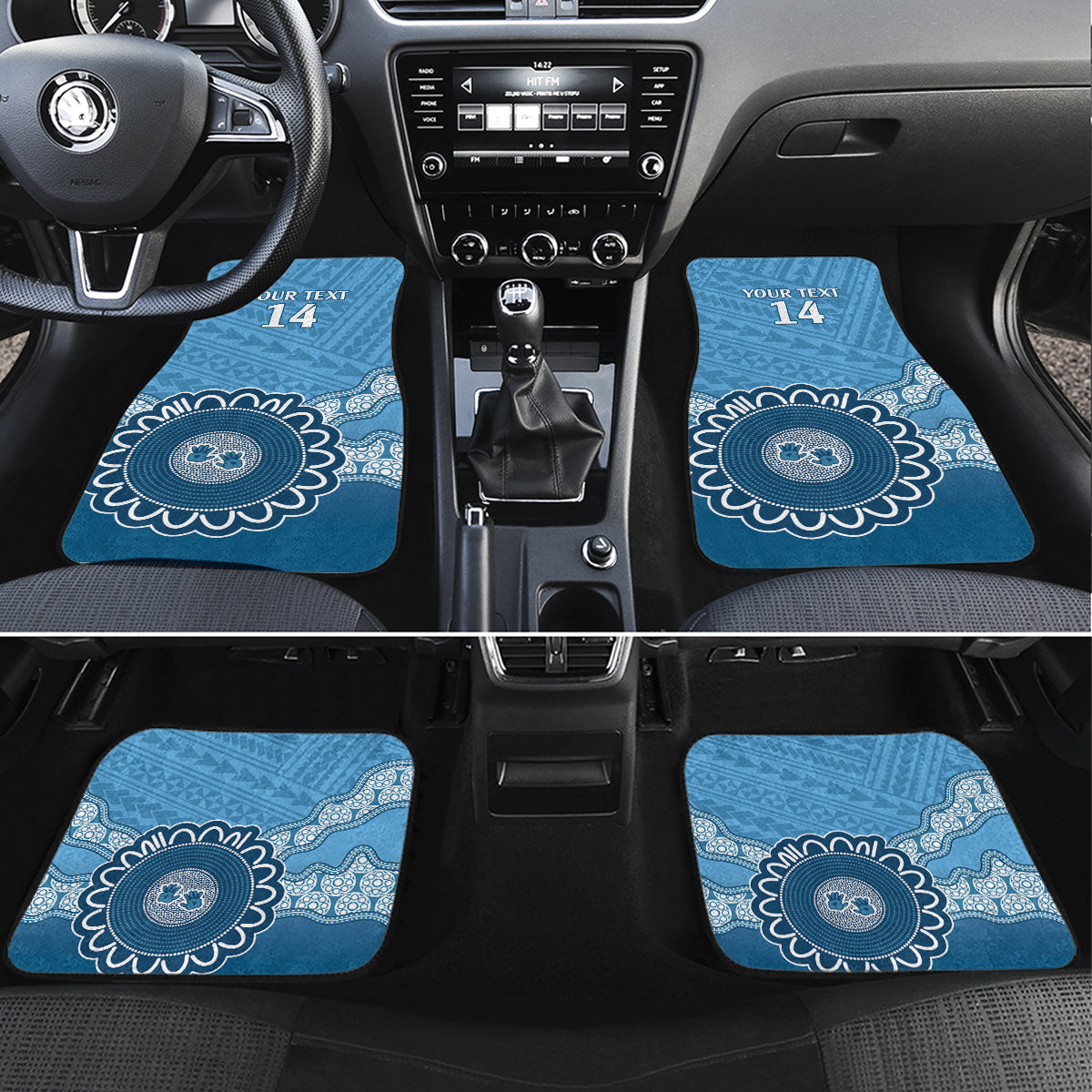 Custom NSW Blues Rugby Car Mats Aussie Aboriginal Mix Polynesian Pattern