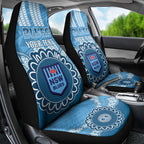 Custom NSW Blues Rugby Car Seat Cover Aussie Aboriginal Mix Polynesian Pattern