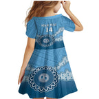 Custom NSW Blues Rugby Family Matching Mermaid Dress and Hawaiian Shirt Aussie Aboriginal Mix Polynesian Pattern