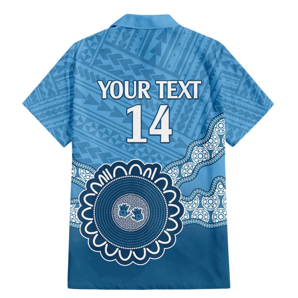 Custom NSW Blues Rugby Family Matching Mermaid Dress and Hawaiian Shirt Aussie Aboriginal Mix Polynesian Pattern