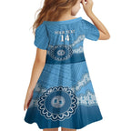 Custom NSW Blues Rugby Family Matching Off Shoulder Maxi Dress and Hawaiian Shirt Aussie Aboriginal Mix Polynesian Pattern