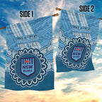 Custom NSW Blues Rugby Garden Flag Aussie Aboriginal Mix Polynesian Pattern
