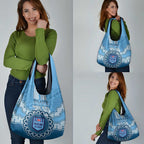 Custom NSW Blues Rugby Grocery Bag Aussie Aboriginal Mix Polynesian Pattern
