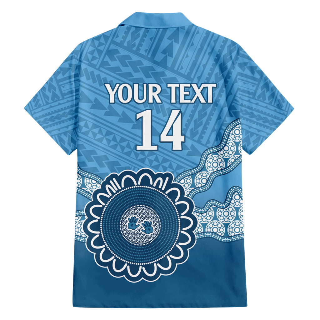 Custom NSW Blues Rugby Hawaiian Shirt Aussie Aboriginal Mix Polynesian Pattern