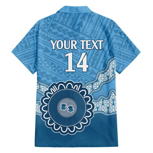 Custom NSW Blues Rugby Hawaiian Shirt Aussie Aboriginal Mix Polynesian Pattern