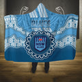Custom NSW Blues Rugby Hooded Blanket Aussie Aboriginal Mix Polynesian Pattern