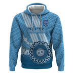 Custom NSW Blues Rugby Hoodie Aussie Aboriginal Mix Polynesian Pattern