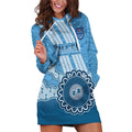 Custom NSW Blues Rugby Hoodie Dress Aussie Aboriginal Mix Polynesian Pattern