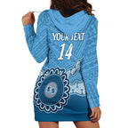 Custom NSW Blues Rugby Hoodie Dress Aussie Aboriginal Mix Polynesian Pattern