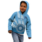 Custom NSW Blues Rugby Kid Hoodie Aussie Aboriginal Mix Polynesian Pattern