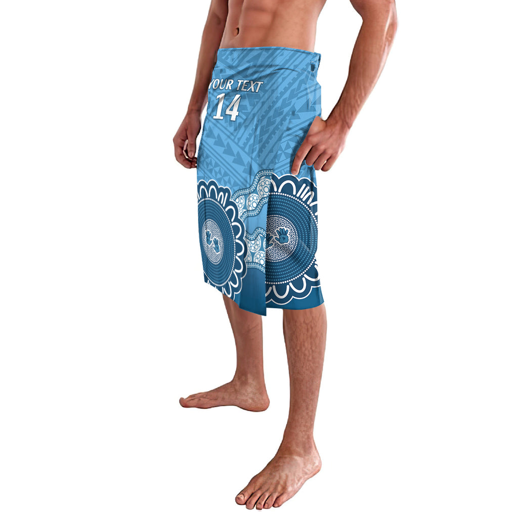 Custom NSW Blues Rugby Lavalava Aussie Aboriginal Mix Polynesian Pattern
