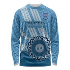 Custom NSW Blues Rugby Long Sleeve Shirt Aussie Aboriginal Mix Polynesian Pattern