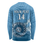 Custom NSW Blues Rugby Long Sleeve Shirt Aussie Aboriginal Mix Polynesian Pattern