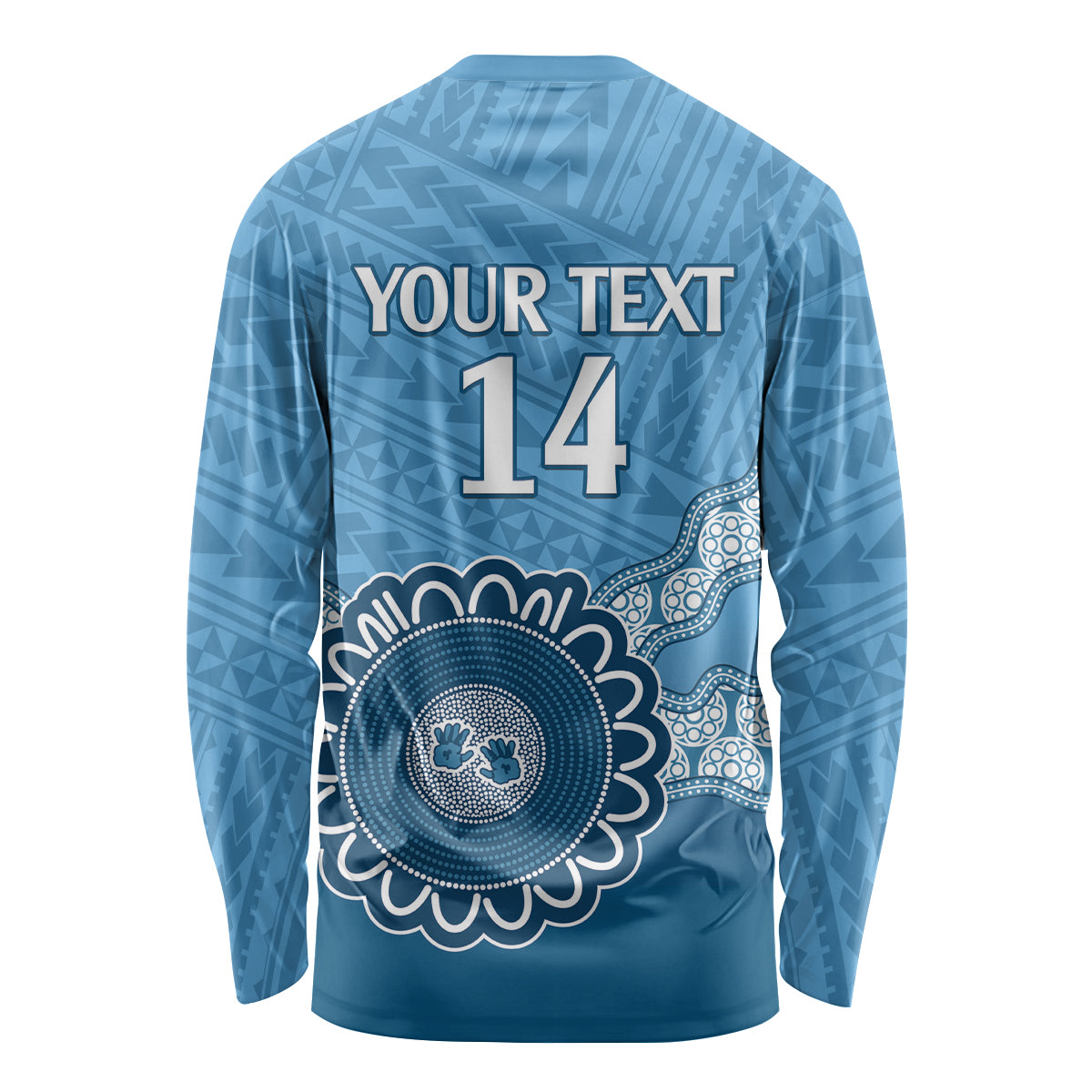 Custom NSW Blues Rugby Long Sleeve Shirt Aussie Aboriginal Mix Polynesian Pattern