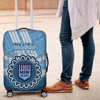 Custom NSW Blues Rugby Luggage Cover Aussie Aboriginal Mix Polynesian Pattern