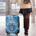 Custom NSW Blues Rugby Luggage Cover Aussie Aboriginal Mix Polynesian Pattern