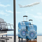 Custom NSW Blues Rugby Luggage Cover Aussie Aboriginal Mix Polynesian Pattern