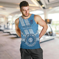 Custom NSW Blues Rugby Men Tank Top Aussie Aboriginal Mix Polynesian Pattern