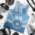 Custom NSW Blues Rugby Men Tank Top Aussie Aboriginal Mix Polynesian Pattern