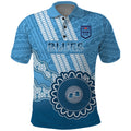 Custom NSW Blues Rugby Polo Shirt Aussie Aboriginal Mix Polynesian Pattern
