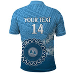 Custom NSW Blues Rugby Polo Shirt Aussie Aboriginal Mix Polynesian Pattern