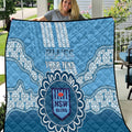 Custom NSW Blues Rugby Quilt Aussie Aboriginal Mix Polynesian Pattern