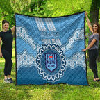 Custom NSW Blues Rugby Quilt Aussie Aboriginal Mix Polynesian Pattern