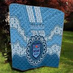 Custom NSW Blues Rugby Quilt Aussie Aboriginal Mix Polynesian Pattern