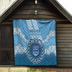 Custom NSW Blues Rugby Quilt Aussie Aboriginal Mix Polynesian Pattern