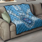 Custom NSW Blues Rugby Quilt Aussie Aboriginal Mix Polynesian Pattern