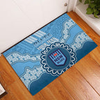 Custom NSW Blues Rugby Rubber Doormat Aussie Aboriginal Mix Polynesian Pattern