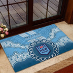 Custom NSW Blues Rugby Rubber Doormat Aussie Aboriginal Mix Polynesian Pattern